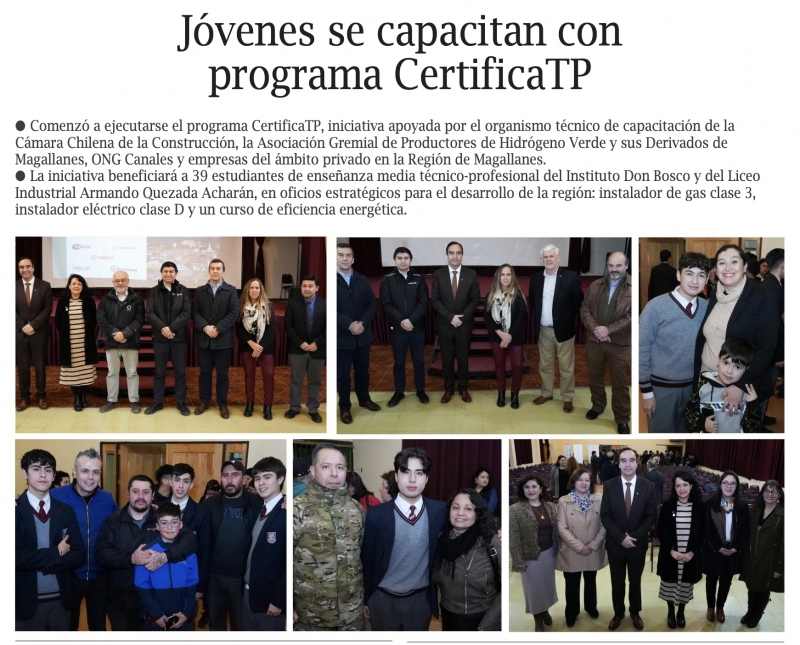 Estudiantes del Instituto Don Bosco participan en programa Certifica TP